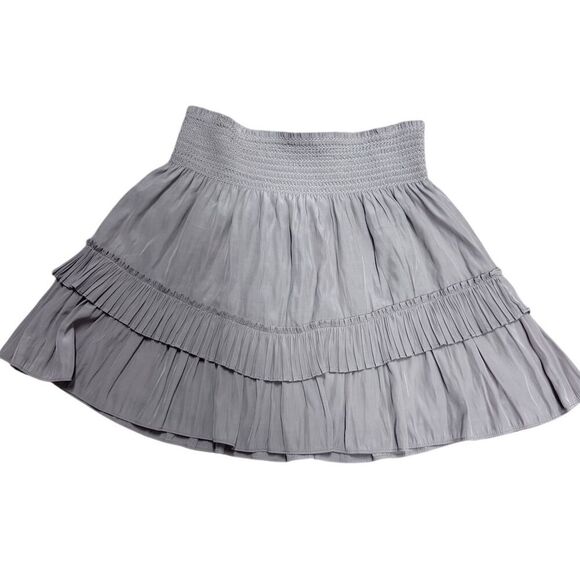 EUC Ramy Brook Women's Tan Ruffle Mini Skirt Size L - Picture 1 of 5